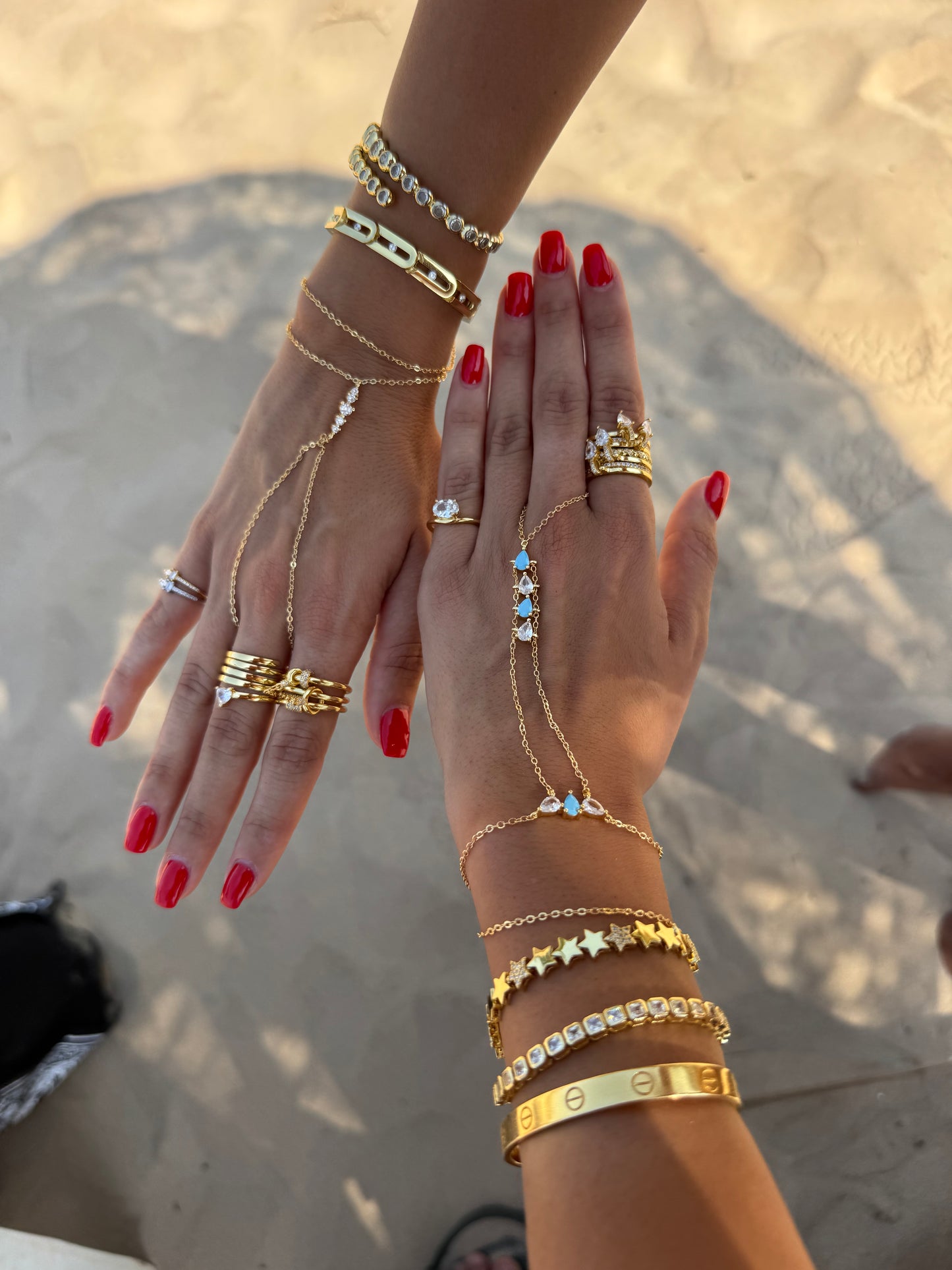 Crystal hand chain