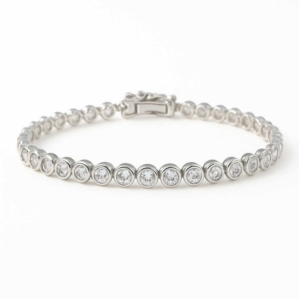 White Gold Bubble Tennis Bracelet