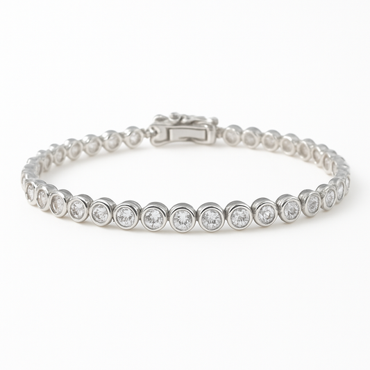 White Gold Bubble Tennis Bracelet