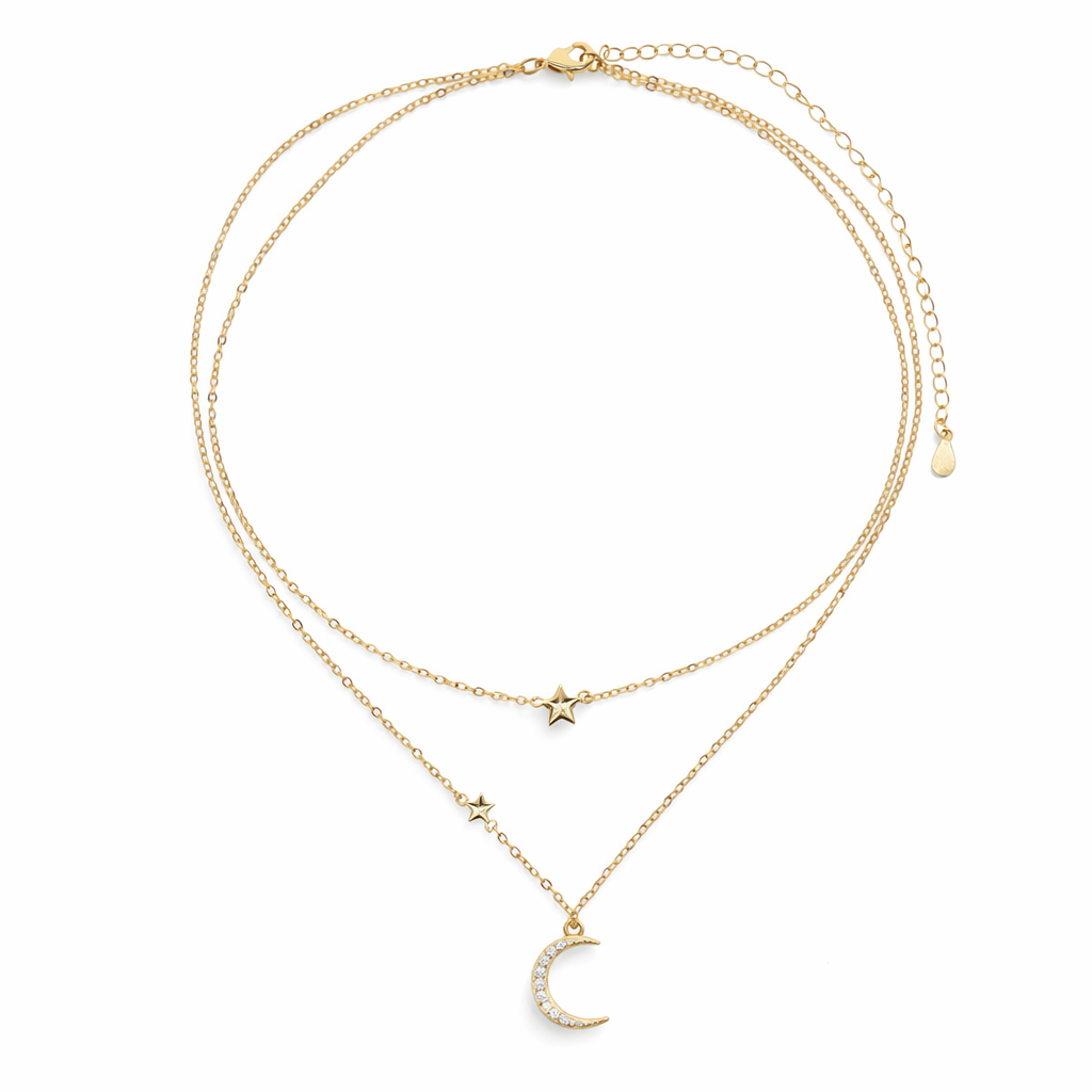Moon Star Layered Necklace
