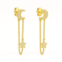 Moon Star Chain Earrings