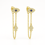 Hamsa Eye Chain Earrings