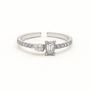 Silver Tear Emerald Pinky Ring