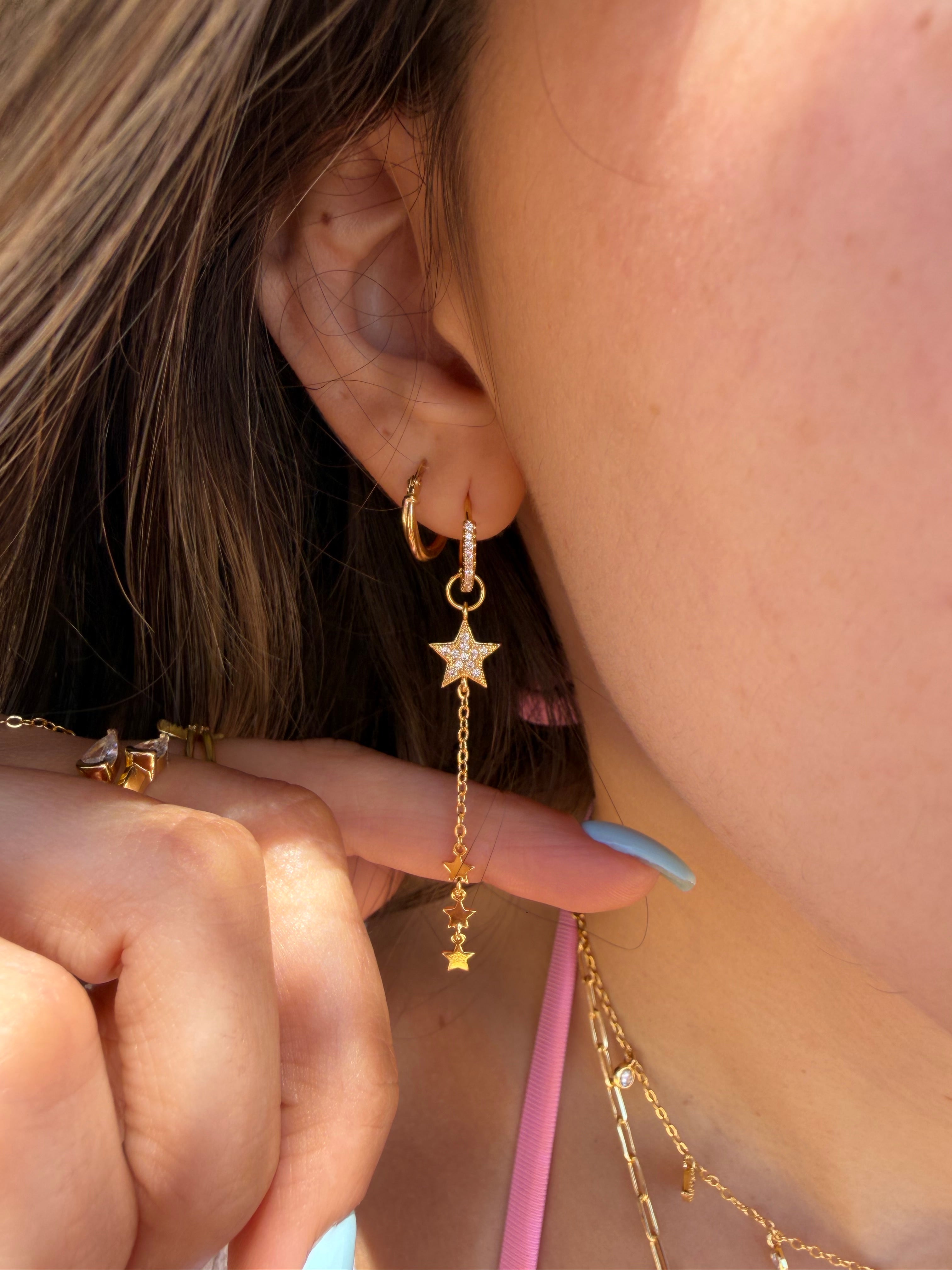Star Hoop Earrings