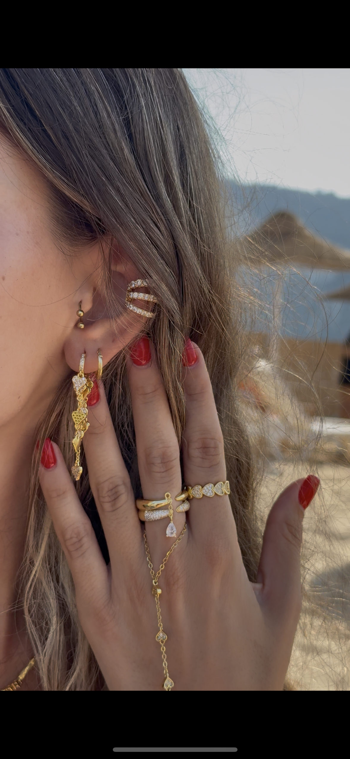 Falling Heart Earring