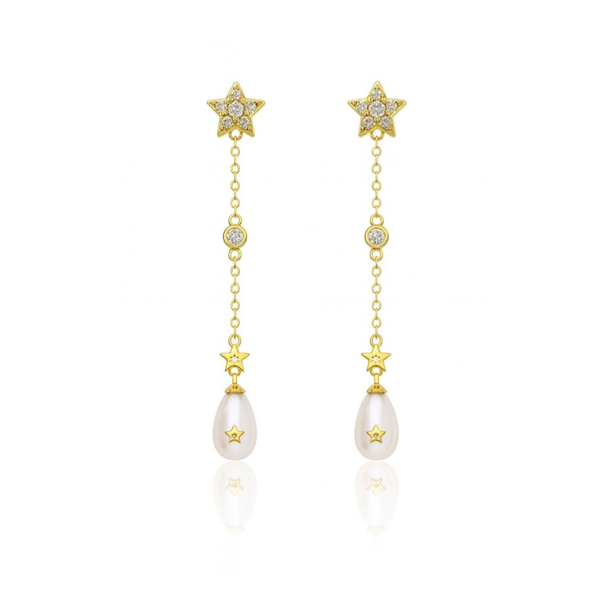 Pearl Star Earrings