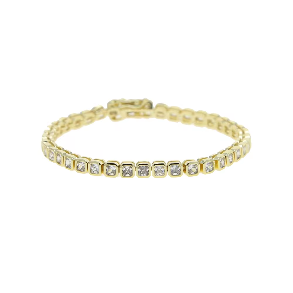 Square Gold Tennis Bracelet