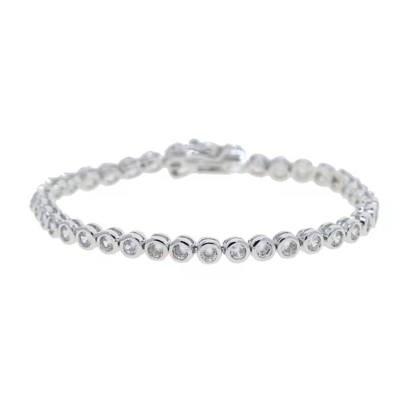 White Gold Bubble Tennis Bracelet