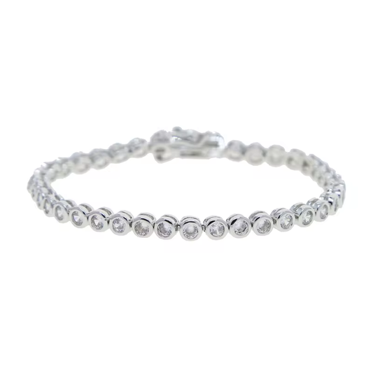 White Gold Bubble Tennis Bracelet