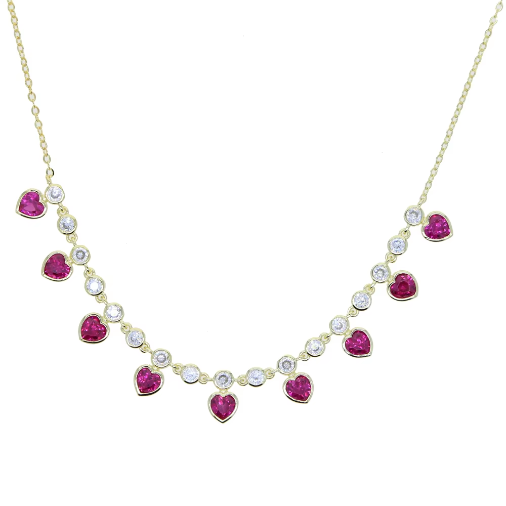 Red Heart Drop Necklace