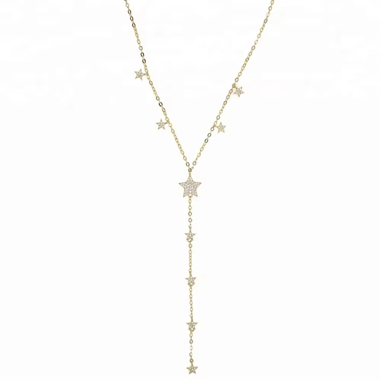 Golden Star Dropdown Necklace