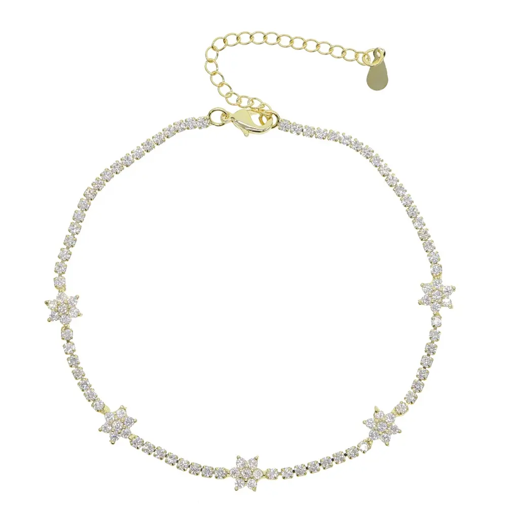 Flower Tennis Anklet