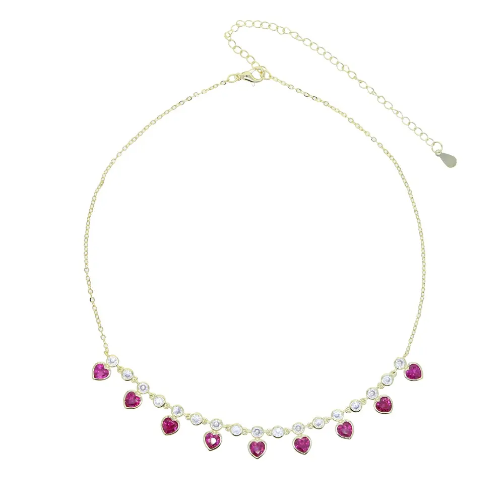 Red Heart Drop Necklace