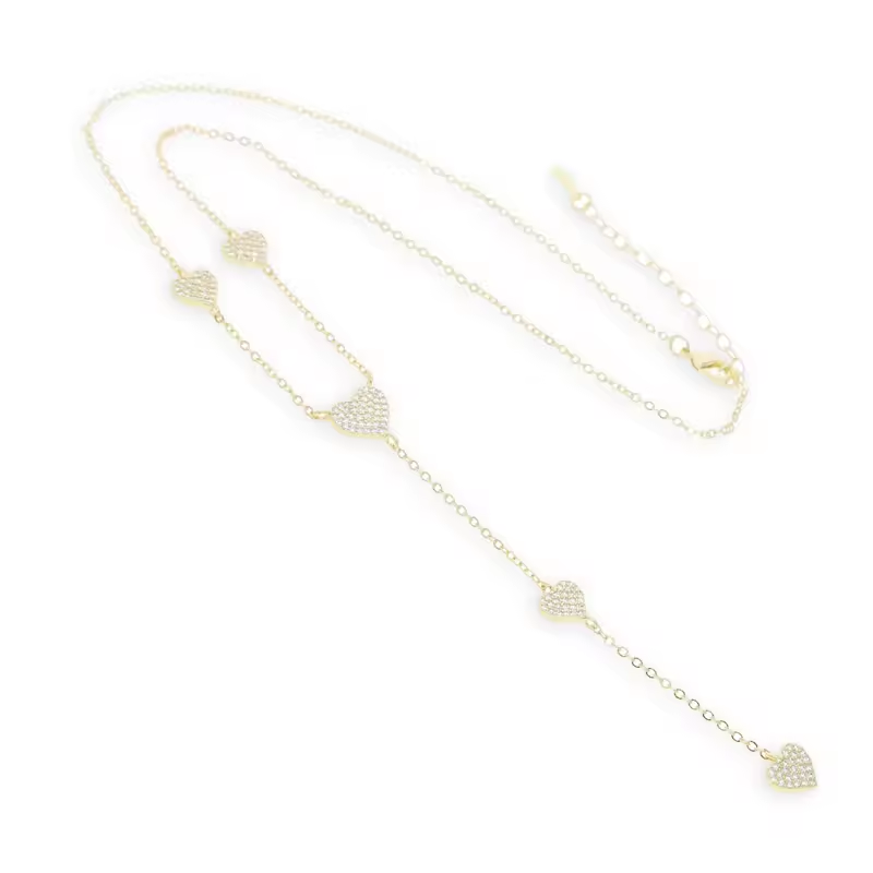 Golden Heart Dropdown Necklace