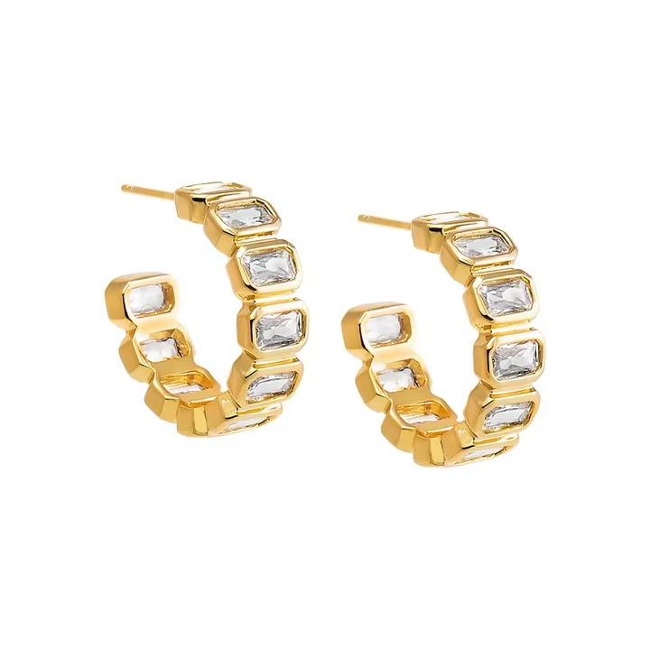 Emerald Hoop Earrings