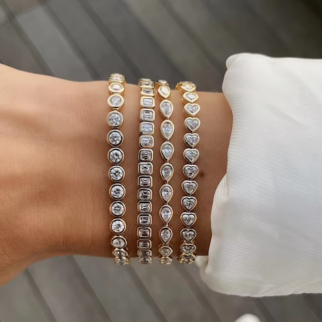 White Gold Bubble Tennis Bracelet