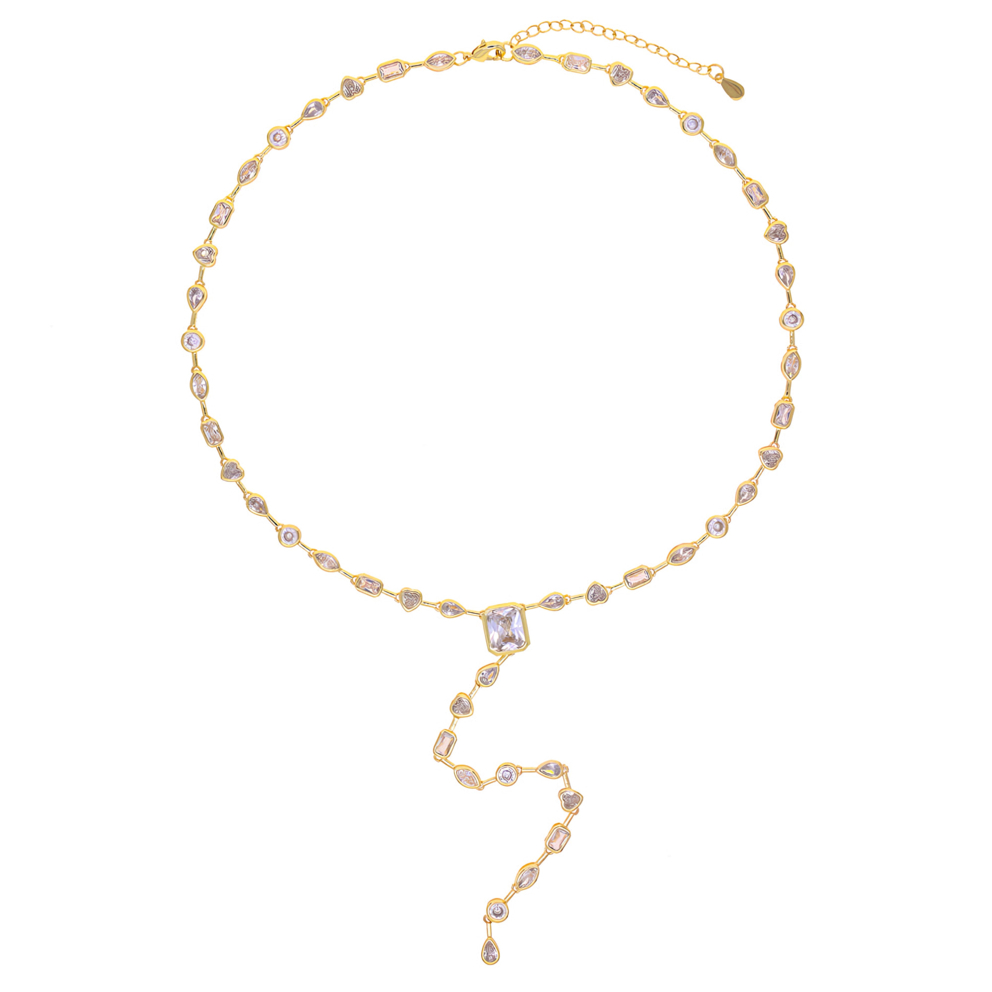 Mixed Shapes Dropdown Necklace