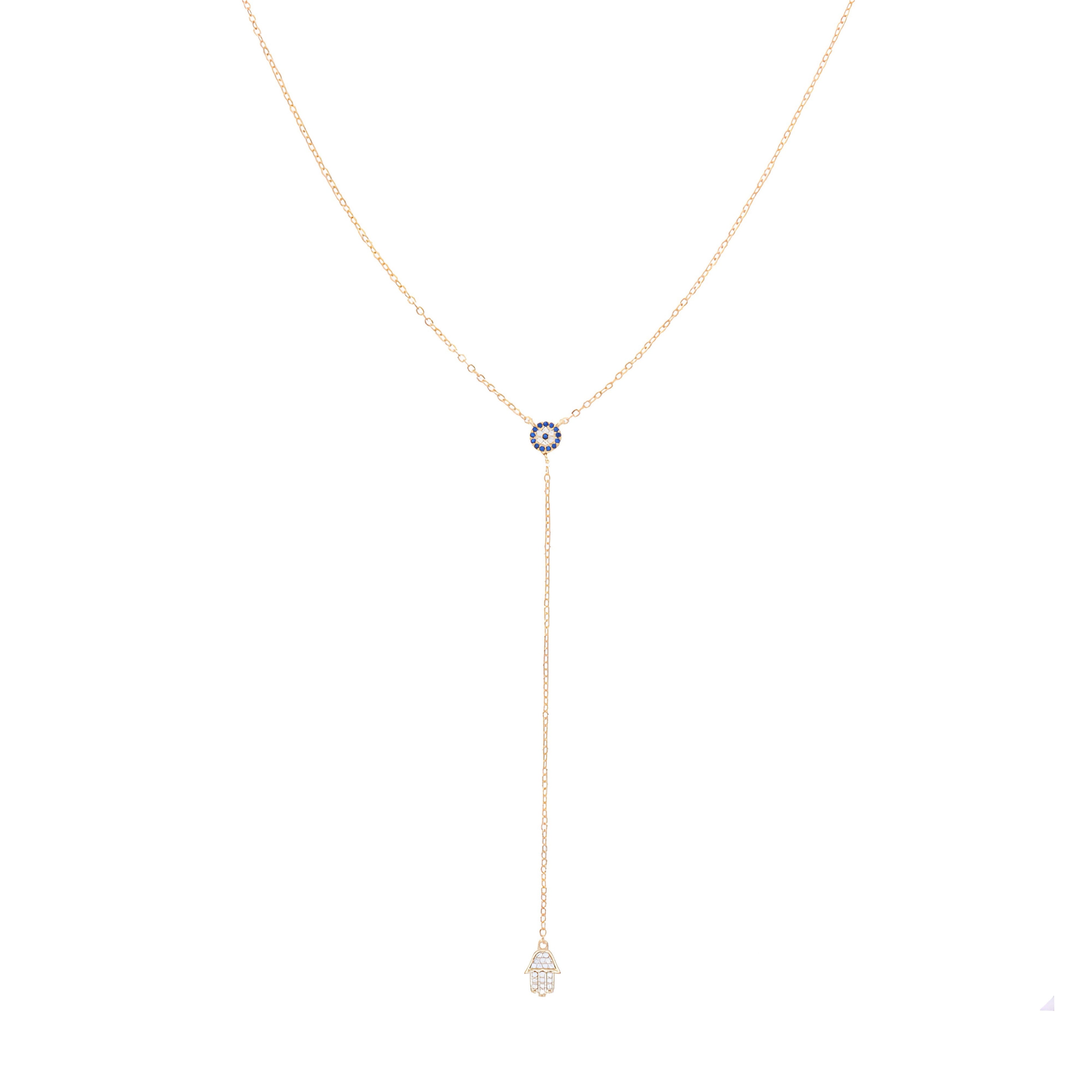 Eye Hamsa Dropdown Necklace