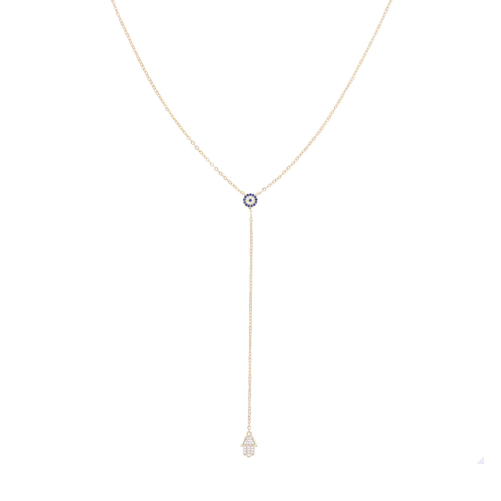 Eye Hamsa Dropdown Necklace