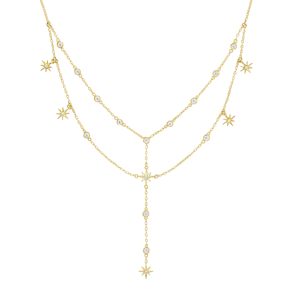 Layered Starburst Dropdown Necklace