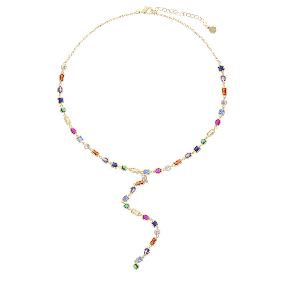 Rainbow Shapes Dropdown Necklace