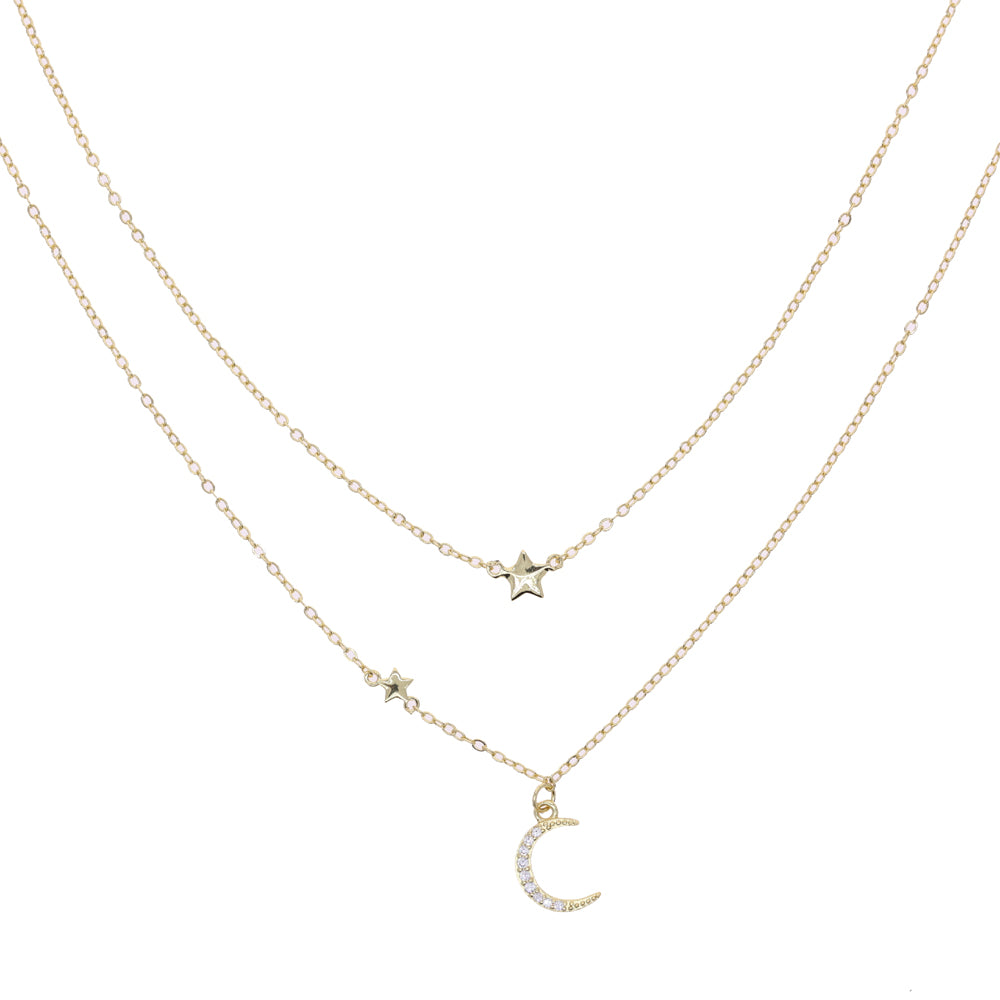 Moon Star Layered Necklace