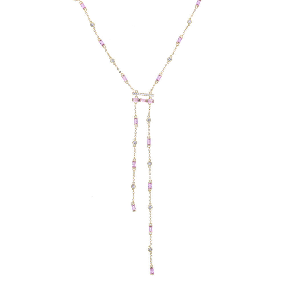 Pink Double Dropdown Necklace