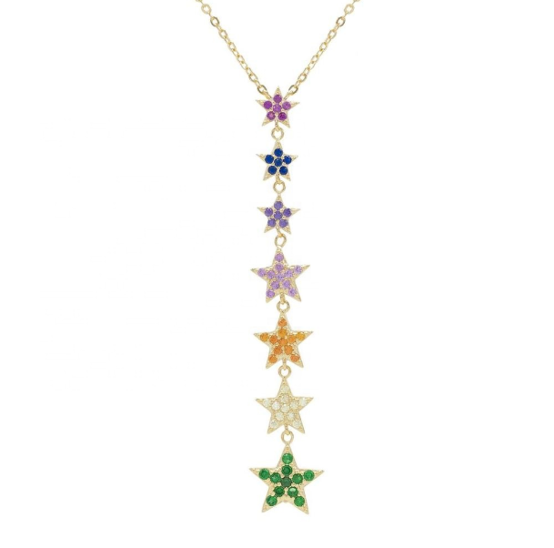 Rainbow Star Drop Necklace